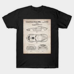 Corvette Patent - Vintage Corvette Art - Antique T-Shirt